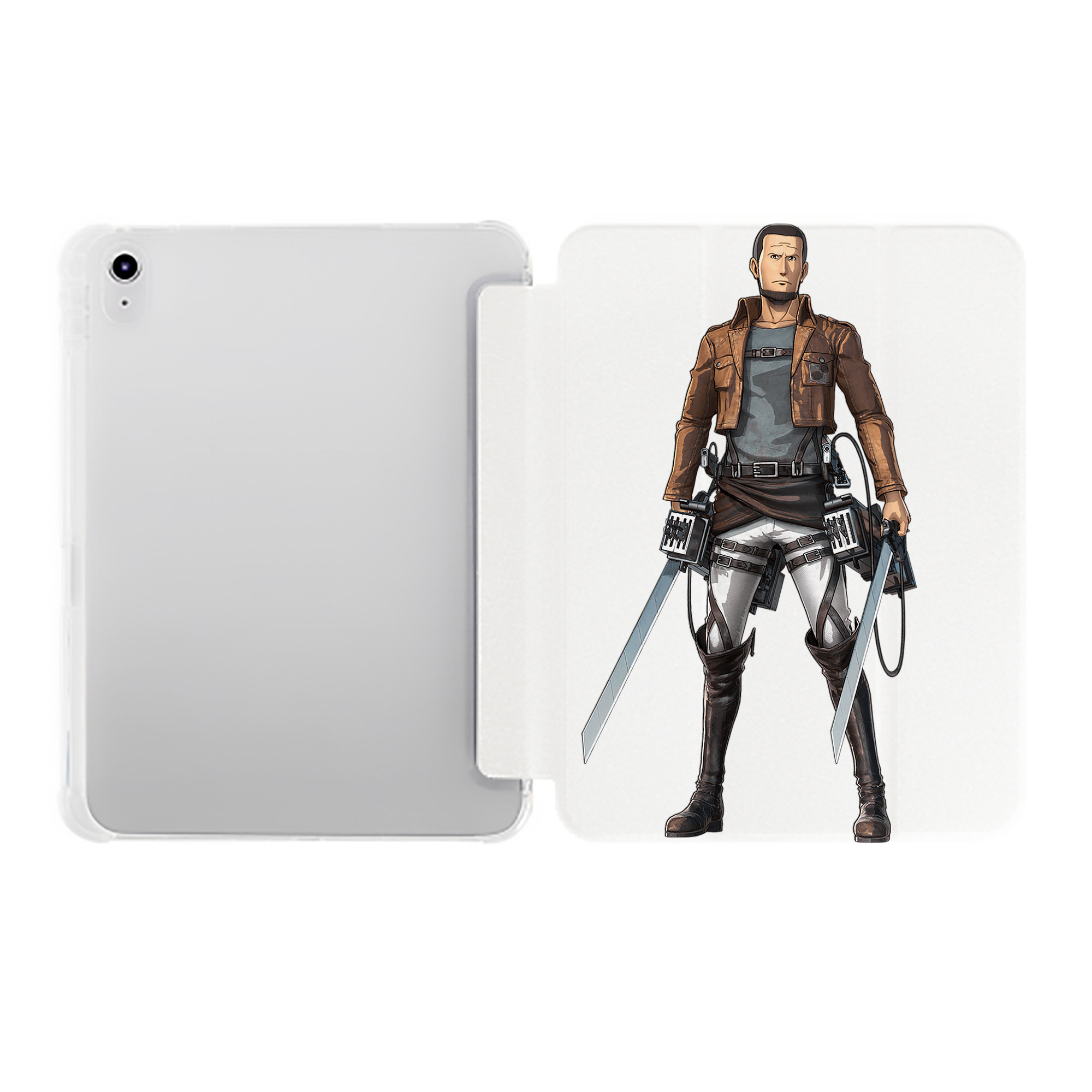 （画像用） 進撃の巨人 Attack on Titan IPad ケース ペン収納付き 三つ折りスタンド PUレザー×シリコン 対応機種9.5/10.5/10.9インチ